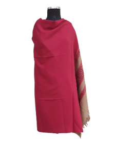 Women shawls self design maroon